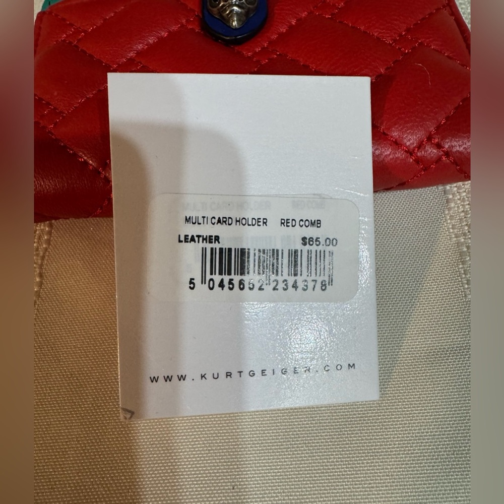 Kurt Geiger Multi-Color Quilted Leather Card Holder - Picture 7 of 7